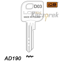 Mieszkaniowy 041 - klucz surowy mosiężny - Lob AD190-D06 (3 nawierty)